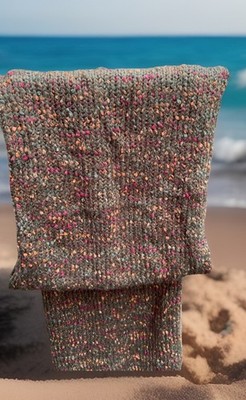 J. Jill Infinity Scarf Loop Soft Cozy Knit Green w/Flecks of Gold & Burgandy