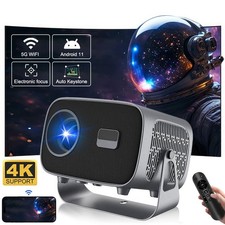 5G 4K Projector Smart HD LED WiFi Bluetooth Office Home Theater HDMI USB Android
