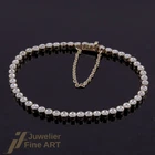 Brilliant tennis bracelet with 50 brilliant diamonds with total Approx 0.30ct - 14K/585 Yellow Gold