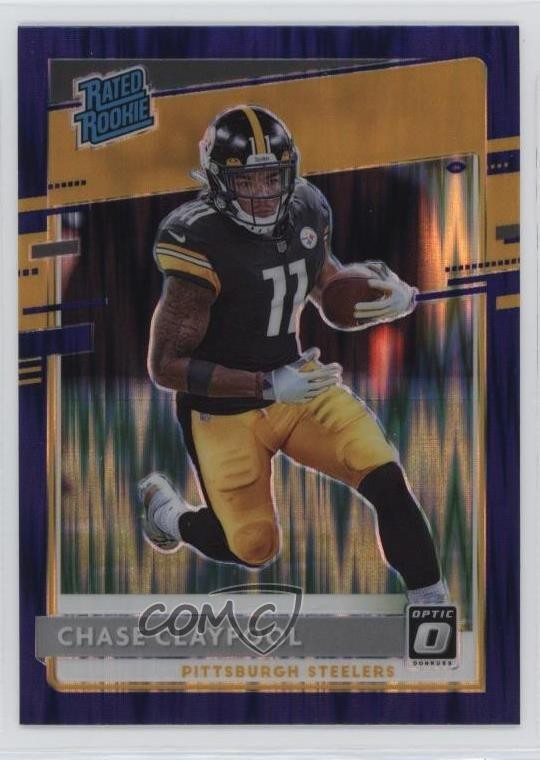2020 Panini Donruss Optic Rated Rookies Purple Shock Prizm Chase Claypool 1hn2
