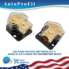 0/2/4 Gauge In 4/6/8 Gauge Out Distribution Block Car Audio Splitter Amp Power