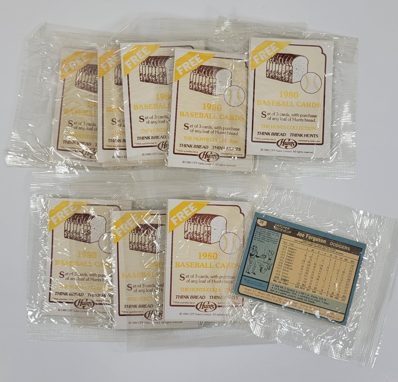 Lot of (9) 1980 OPC O-Pee-Chee Hunt's Bread Baseball Cello Packs (3 Cards Each)