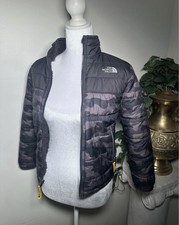 Boys Camo Northface Puffer Reversible Jacket Size S 7/8