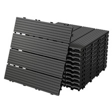 11x Carreaux de terrasse WPC 30x30cm 1m² carrelage revêtement de sol anthracite