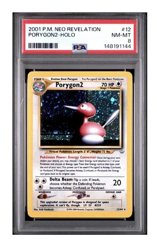 Porygon2 2001 Neo Revelation Holo #12 Pokemon Card PSA 8 Near Mint Rare