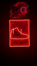resina epoxi arte de pared nike zapato luz roja led neón flex 16x23 pulgadas
