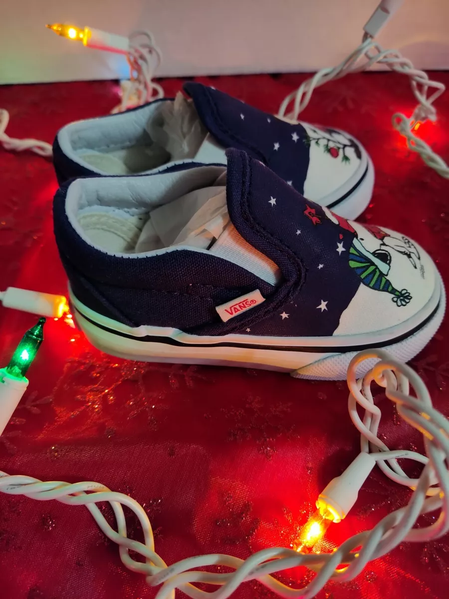 Vans peanuts christmas store slip on