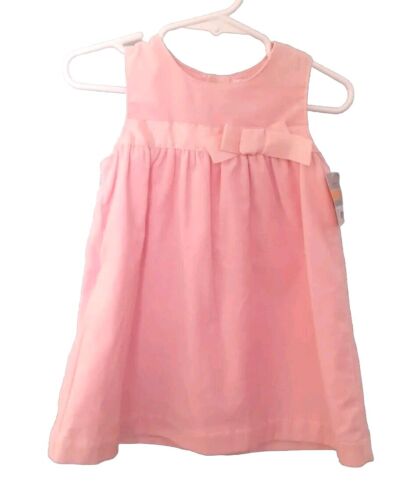 NWT Carter’s Baby Girl (12 Months) Lined Pink Jumper Dress W/Pink Bow New!!