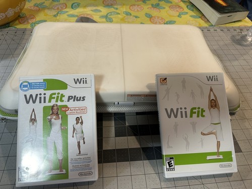 Nintendo Wii Fit & Wii Fit Plus & Balance Board w/ Elevated Foot Covers.