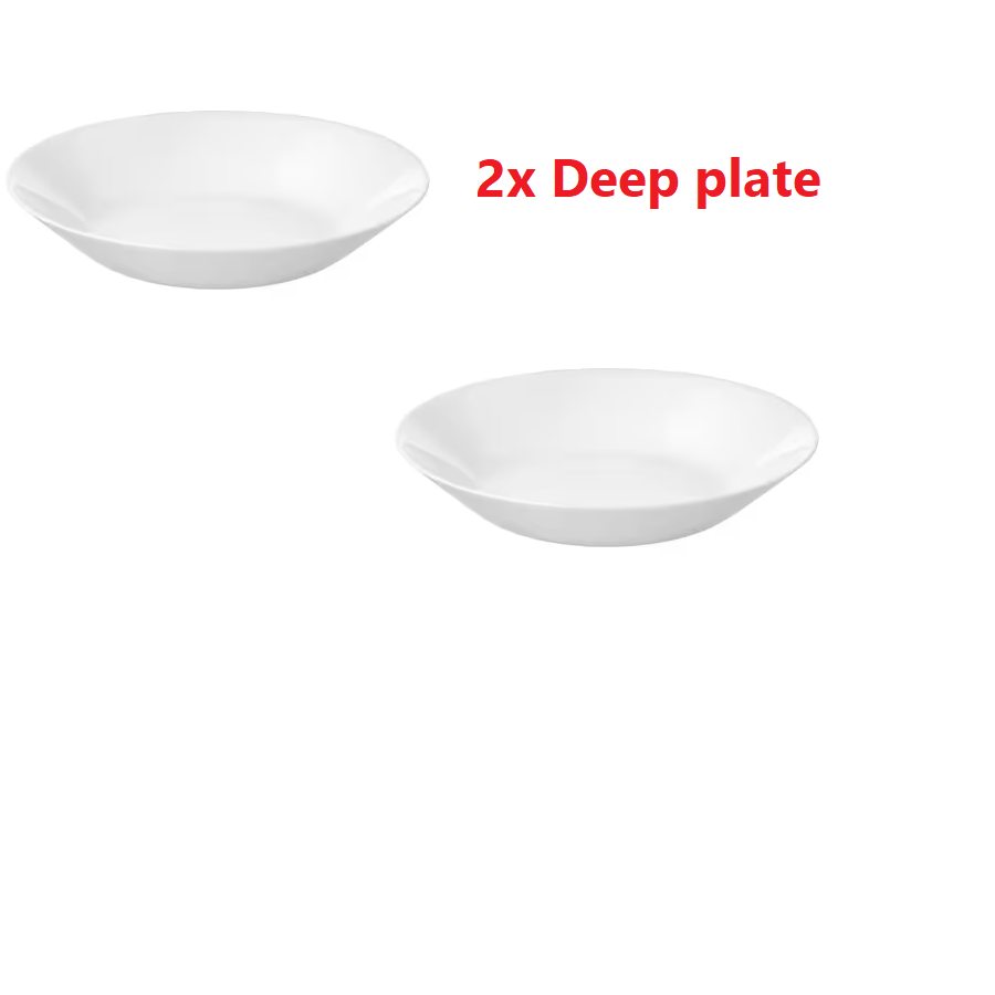 Ikea OFTAST White Dinner Plates, Side/Deep Plates And Bowls, Make Your