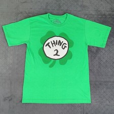 Thing 2 Shirt Universal Studios Dr Seuss Green Short Sleeve Boys Youth XL