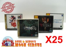 25x SEGA SATURN CIB DOUBLE CD GAME CASE - CLEAR PROTECTIVE BOX PROTECTOR SLEEVE