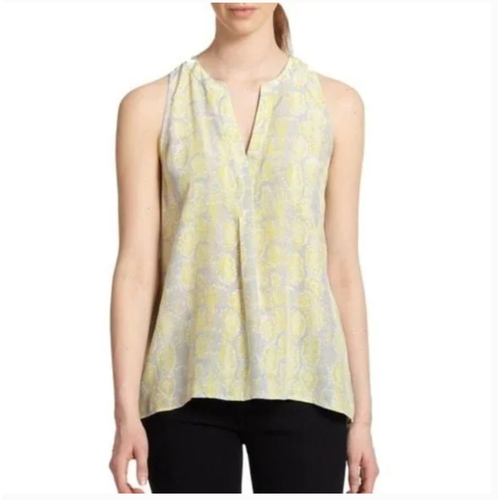 JOIE Women's Yellow Snake Print Silk Sleeveless Blouse Top Sz S | eBay