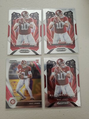 Mac Jones (4) Lot 2021 Panini Prizm Draft Picks Base RC + All Americans x3 