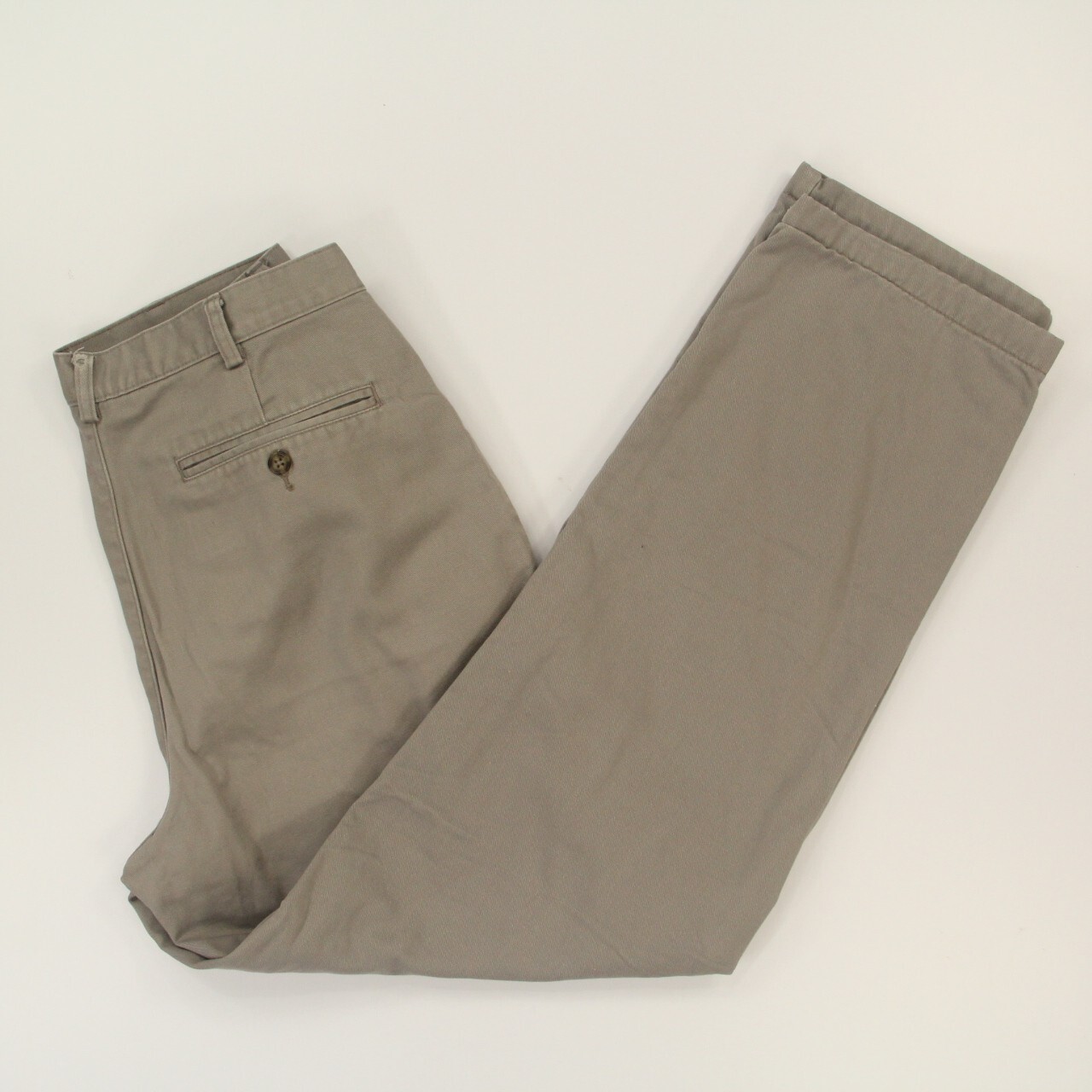LL Bean Men's Lined Pants Chino Size 34x32 Natural Fit Khaki Winter