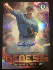 2021 Bowman Draft Chrome GUNNAR HOGLUND Genesis AUTO Autograph #d /99 BLUE JAYS