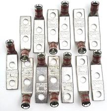 Lot of 13 Panduit LCDX8-10AH Two Hole 45 Degree #8 STR/FLEX 1/4" Stud Crimp Lugs
