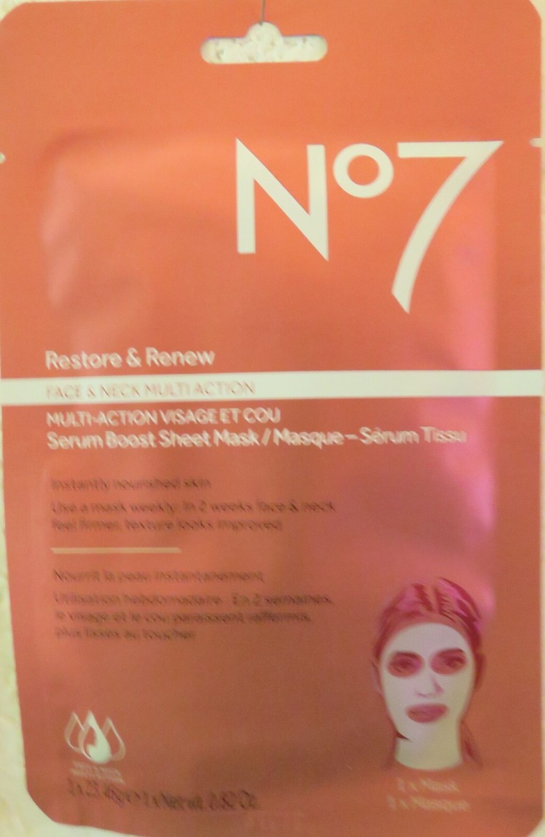 No7 Restore & Renew Face & Neck Multi Action Serum Boost Sheet