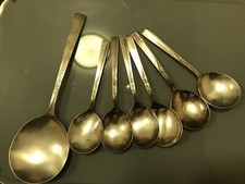 VINERS of Sheffield 6 Soup Spoons & 1 Large Ladle Spoon