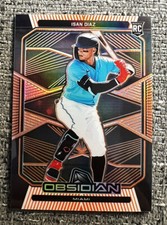 2020 Obsidian ISAN DIAZ Orange Etch Parallel SP /50 Rookie RC