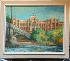 Antonio Cavarrion Navalon *1918 Spain Oil Painting Maximiliane Munich Rare