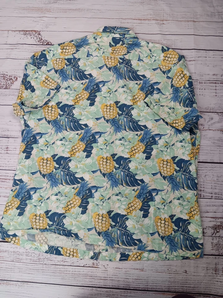 Camisa Croft & Barrow Para Hombre X-Grande Floral Piña Fácil Cuidado Mezcla de Lino Foto 2 de 4