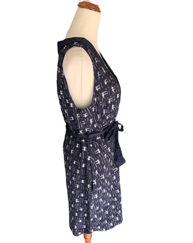 J. Crew Sleeveless Classic Check Dress Size 12 - Very good Condition - Navy Blue - Picture 6 of 14