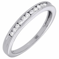 Diamant Ehering 14K WeißGold Rund Schliff Damen Verlobungsring 0.15 Karat