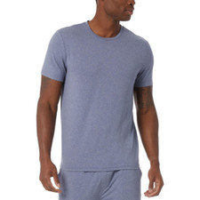 32  Men's Cool T-Shirt Short Sleeves Sleep Shirt Polyester Blue M 