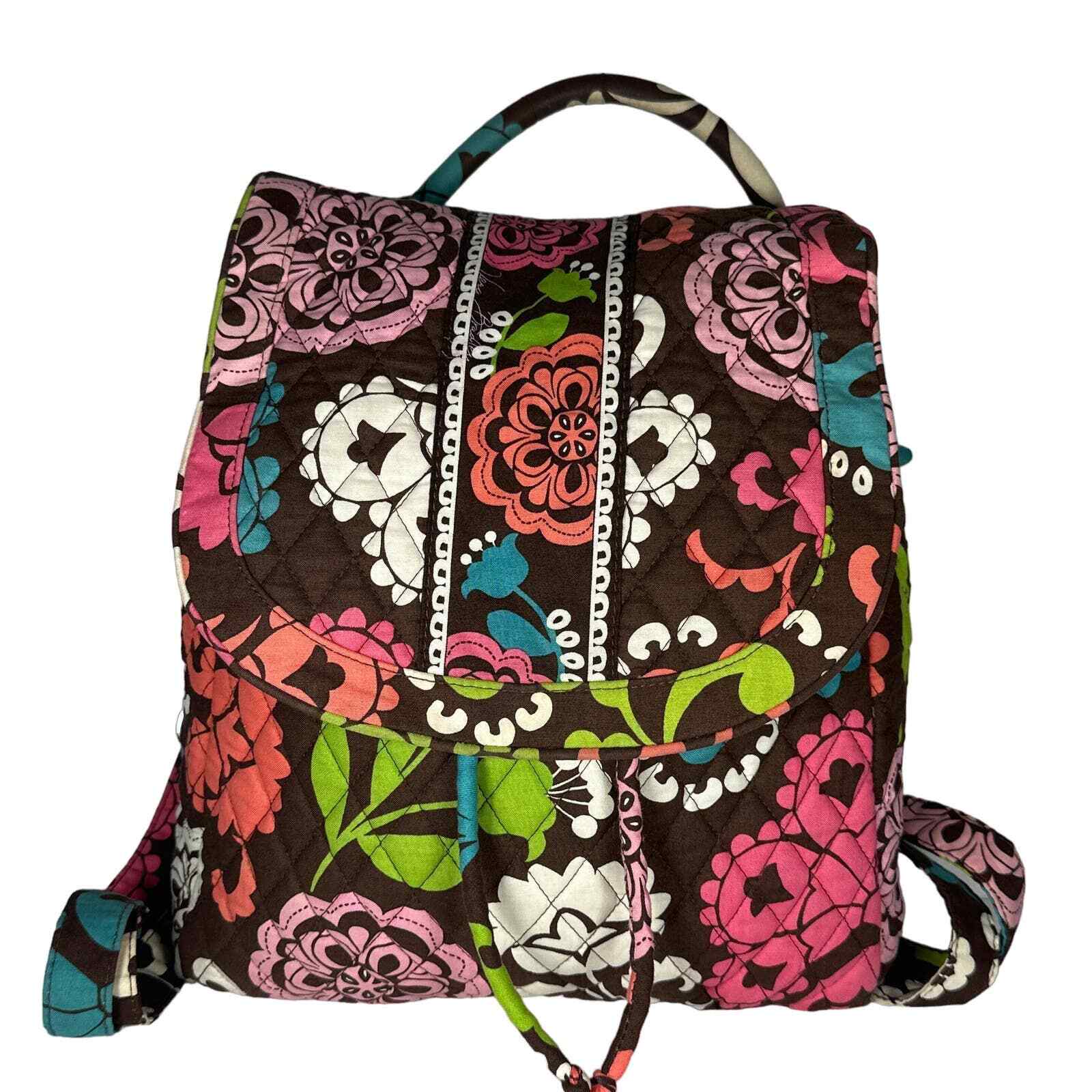 Vera Bradley Lola Backpack Tote Convertible Large Flo… Gem