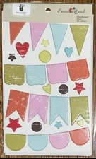 Fancy Pants Designs~Summer Soul~ Chipboard Banners Star Hearts Scrapbook Sticker