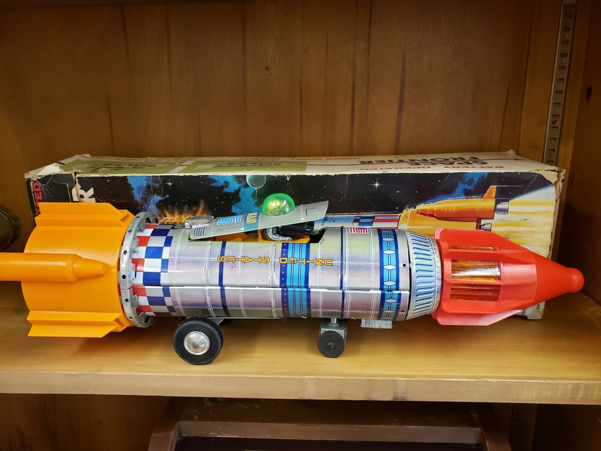 Space frontier 1960's YOSHINO Battery Op Toy Tin Rocket Space frontier 1960's YOSHINO Battery Op Toy Tin Rocket