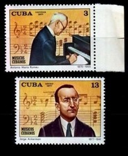 1977 MNH 2v, Music, Piano, Antonio Maria Romeu, Jorge Ankermann  