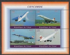 CONCORDE AVIATION AIRCRAFT MIN SHEET CHAD 2018 CTO FINE USED