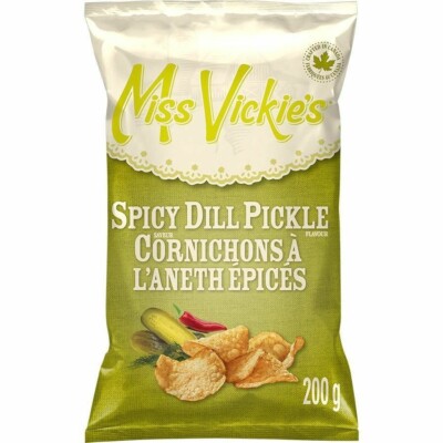 6 Bags of Miss Vickie's Spicy Dill Pickle Potato Chips 200g Each- Free Shipping