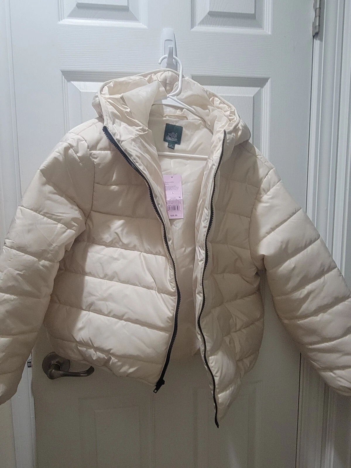 OFF WHITE Cappotto invernale donna Wild Fable nuovo con etichette bianco sporco grande