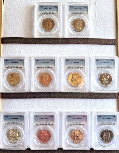 1961 FRANKLIN HALF PROOF 64 (10 coins)