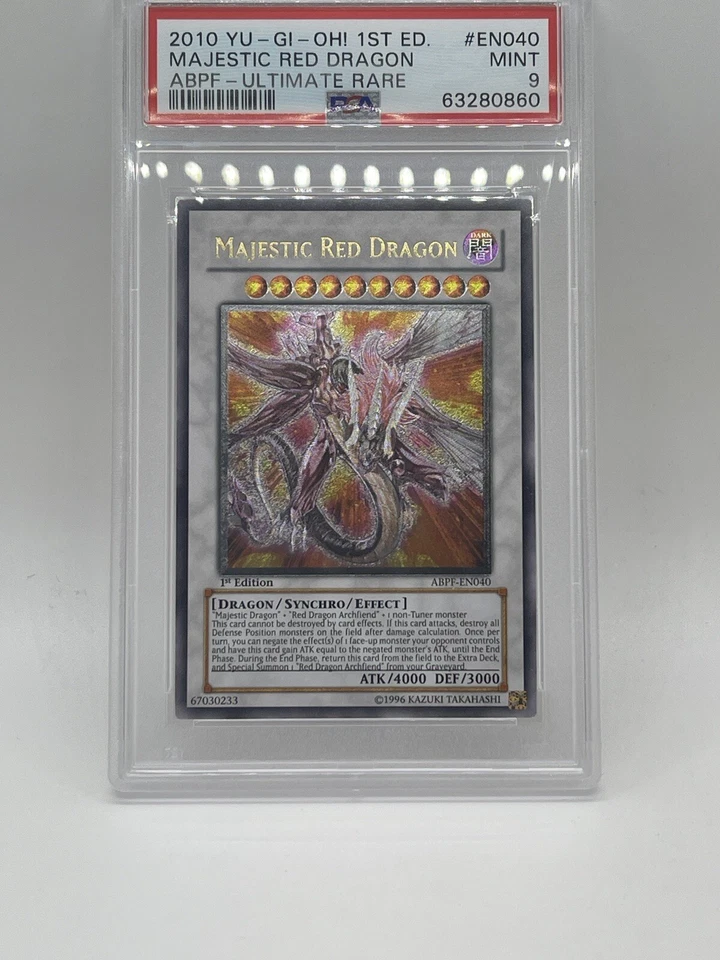 Majestic Red Dragon ABPF-EN040 1st Edition Ultimate Rare PSA 9 Mint  YuGiOh 5Ds - Image 3 of 4