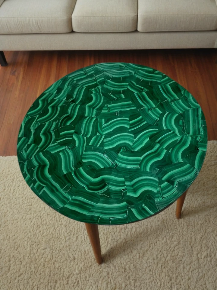 Exquisite Green Malachite Coffee Table – Luxury Gemstone-Inspired Design - Image 2 of 4