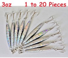 Diamond Jig 3oz Holographic Laser Saltwater Lures w/ Treble Hook Select qty