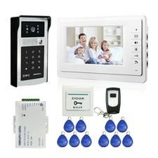 Wired 7" Video Door Phone Doorbell Intercom Entry System  IR RFID Code Keypad