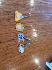 Set Of 4 E.T. Movie Extra Terrestrial Vintage Metal Enamel Charm Zipper Pulls