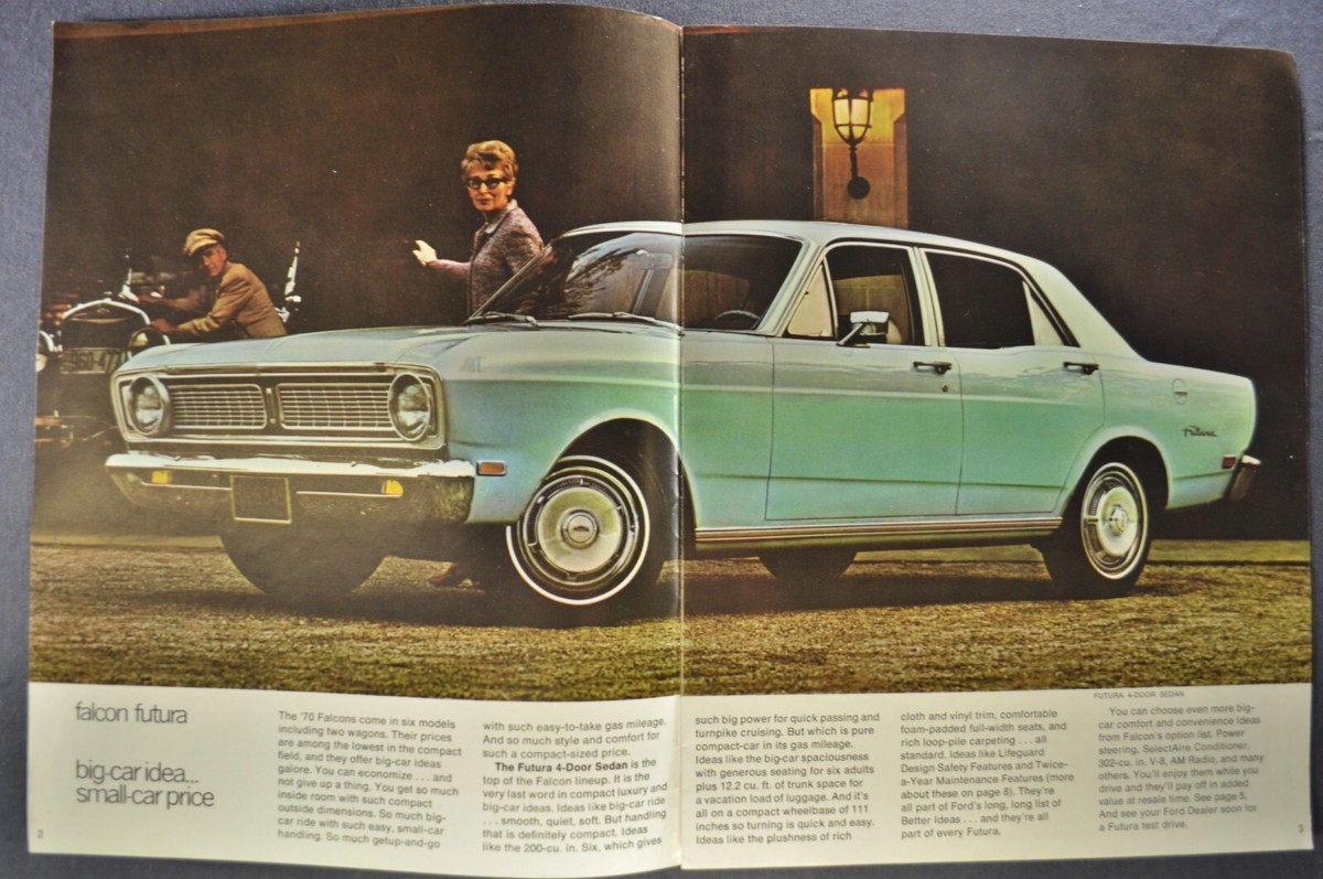 1970 Ford Falcon Brochure Futura Club Coupe Sedan Wagon Excellent