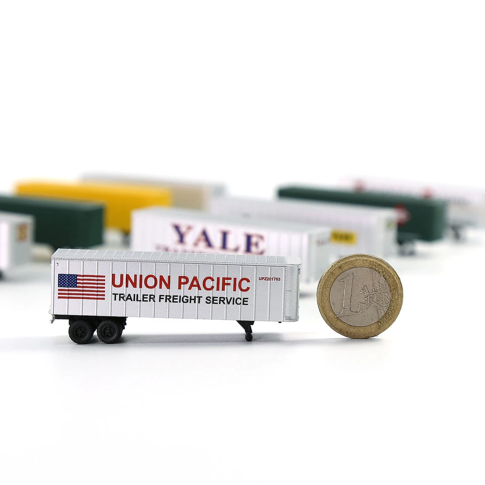 2 Units Evemodel Trailers N Scale 1:150 Model Trailer for Railway Tractor C15066 - Image 4 of 4