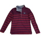 New ListingL.L. Bean Purple Red Black Striped Cotton Henley Button Front Rugby Shirt Size S