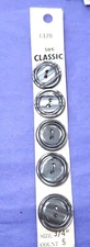 Vintage Buttons Gray 2-Hole Flat 3/4" 5 on Card NOS USA