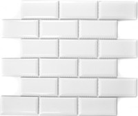 Keramikmosaik Weiß Fliesenspiegel Dusche KüChe Wand 26M-0101 | 10 Mosaikplatten