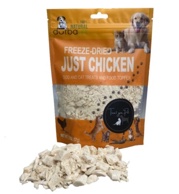 Freeze Dried Chicken Powder & Chunks Food Topper for Cats and Dogs Tasty Chews