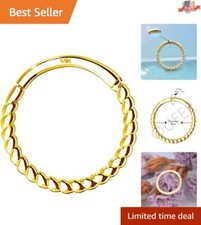Elegant Daith Tragus Helix Cartilage Earring in 14K Solid Gold - Comfort Fit