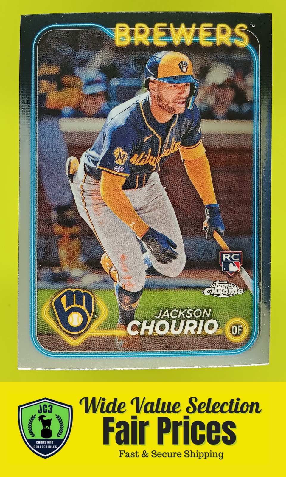 2024 Topps Chrome Jackson Chourio #161 Milwaukee Brewers Rookie